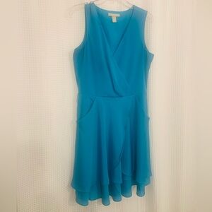Banana Republic Turquoise Faux-wrap Dress